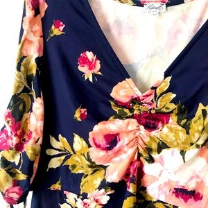 V neck dress flowers